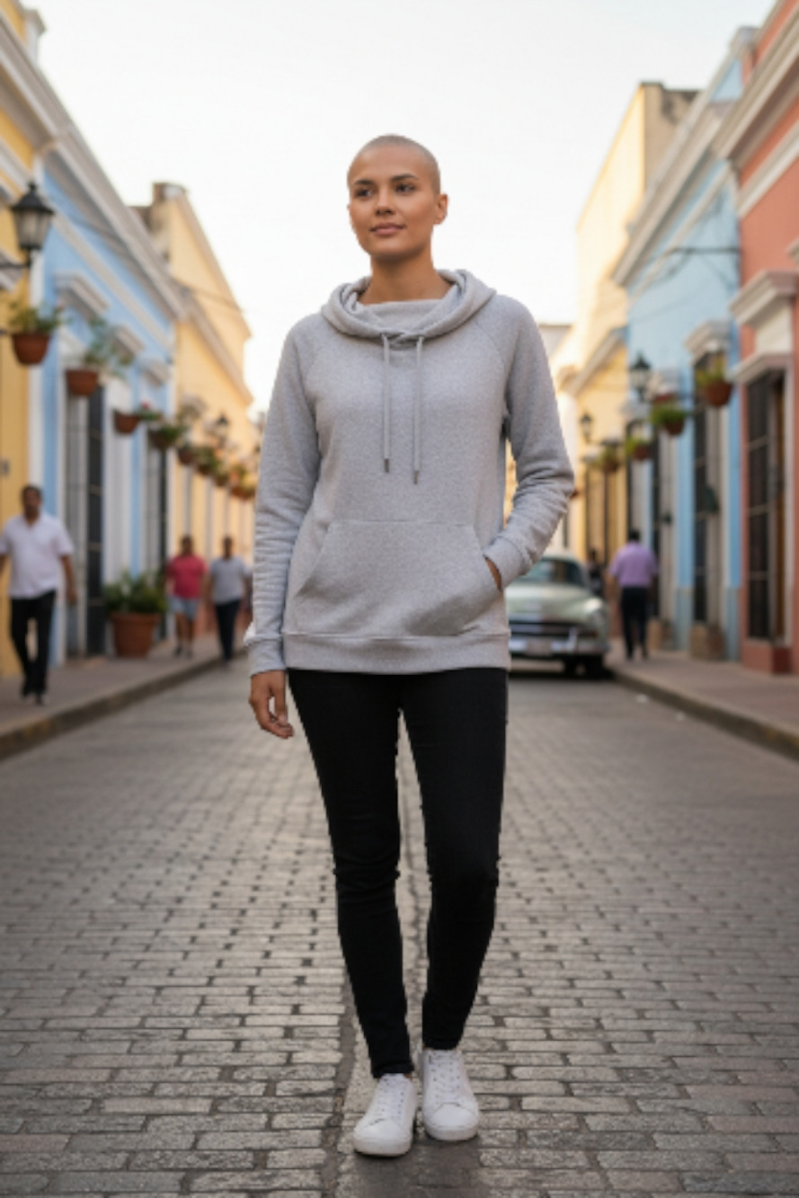 Weatherproof Vintage Hoodie Gray Pullover Long Sleeve Pouch Pocket Women’s M